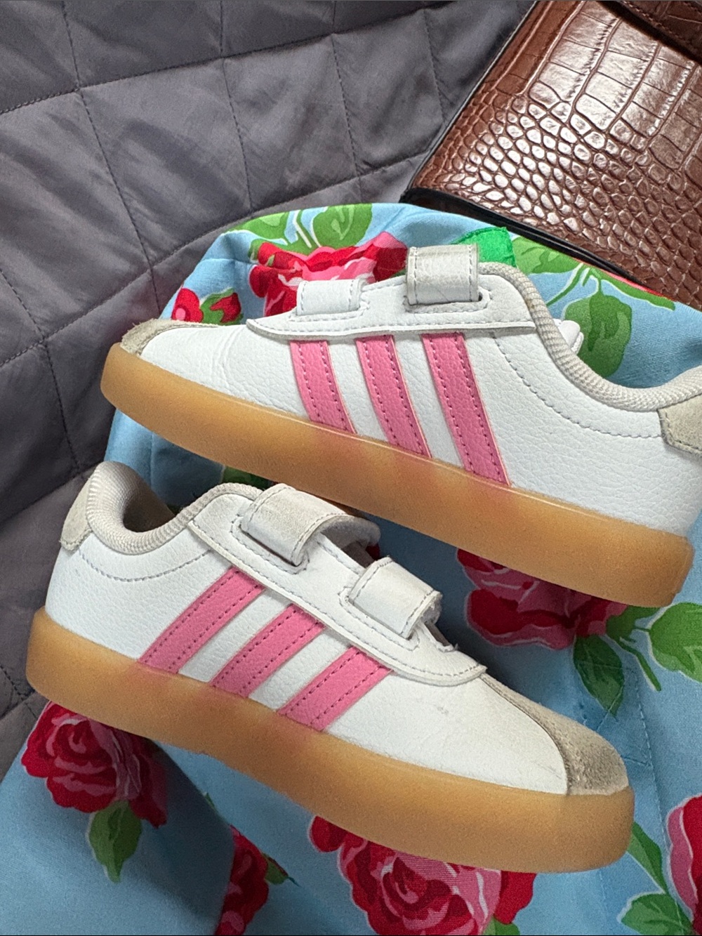 adidas Toddler White and Pink Sneakers size 9 k
